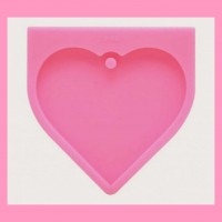 7.5 cm pink silicon heart medallion mold