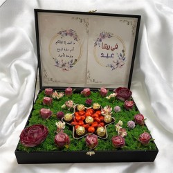 Eid greeting book with chocolates 