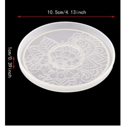 Floral embossed round coaster mold 