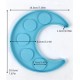 Blue crescent mold candle holder 