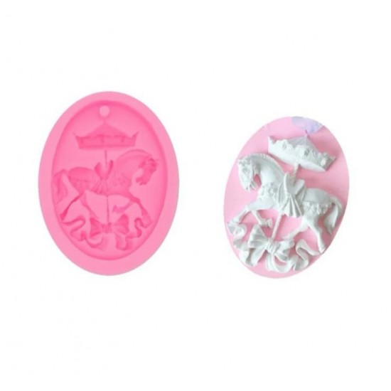 Pink swirl horse pendant silicone mold 