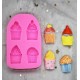 Pink silicone ice cream mold 
