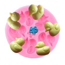 Pink duck round silicone mold 