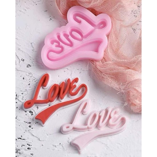 Love word pink mold 7.3cm 