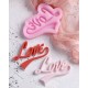 Love word pink mold 7.3cm 