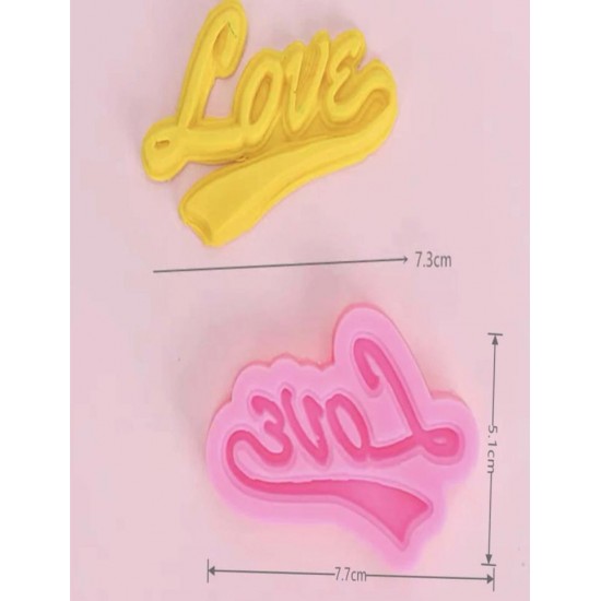 Love word pink mold 7.3cm 