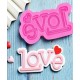 pink love word template 