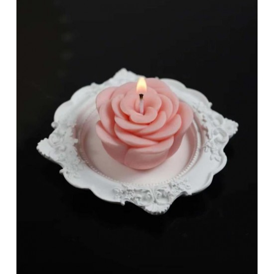 Transparent flower candle coaster mold 