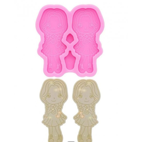 Pink girls silicone mold 