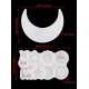 Crescent, stars and moon template for wall hangings, 2 pieces 