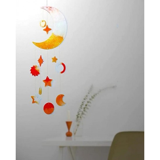 Crescent, stars and moon template for wall hangings, 2 pieces 