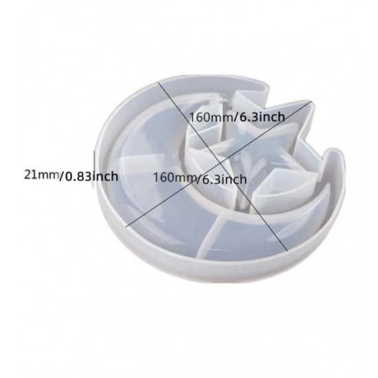 Star and crescent transparent mold 15 * 14 cm 