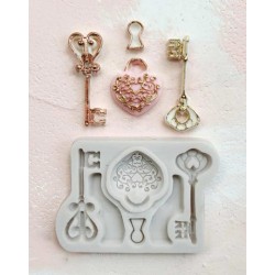 Gray key and lock template 