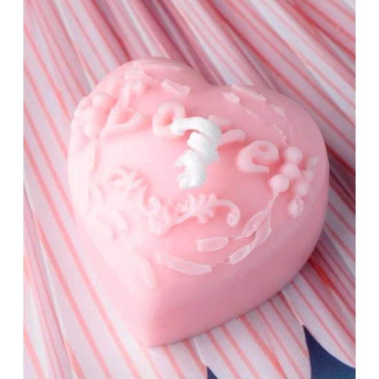 love heart design candle template 