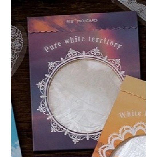 Multicolored lace label 