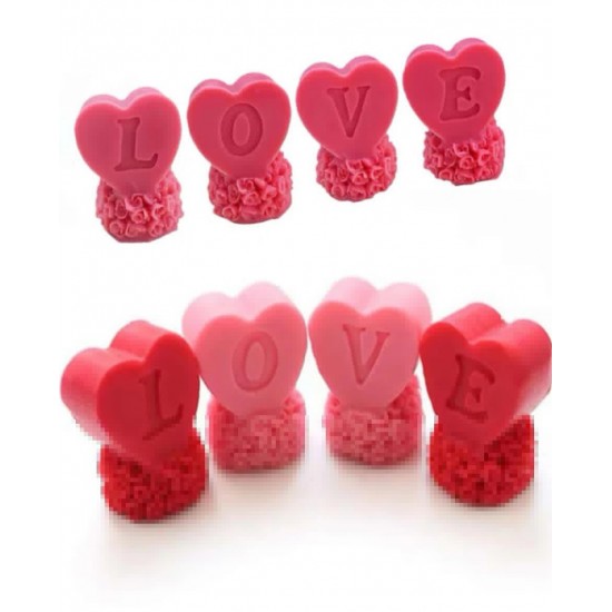 Love heart and flower silicone mold