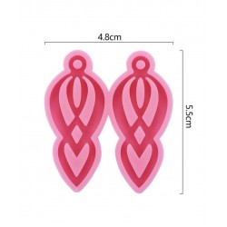 Pink earring silicone mould 