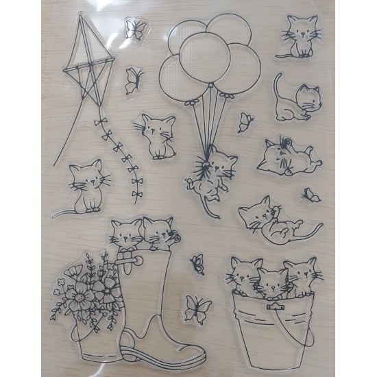 Cats stamp template