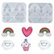 Heart, ice cream, cloud and rainbow template