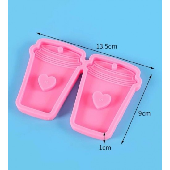 Cup shape mold with a heart inside