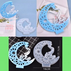 Ramadan crescent silicone mold with the phrase Ramadan Kareem