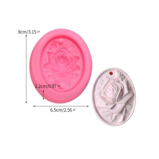 Oval Pink Rose Pendant Template