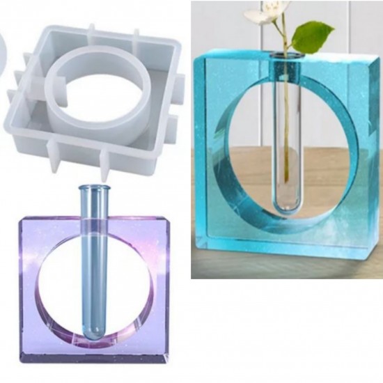 Decorative flower vase silicone mold