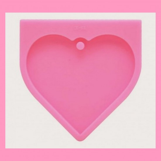 7.5 cm pink silicon heart medallion mold