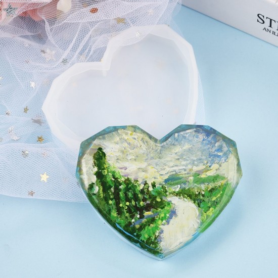Small ribbed heart silicone mold