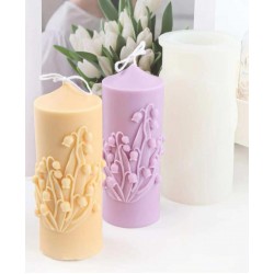 silicon mold for candles with floral patterns