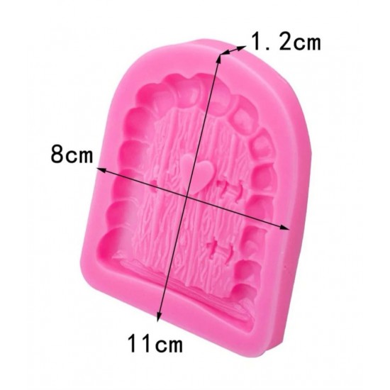 Pink door template with a heart inside 