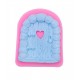 Pink door template with a heart inside 