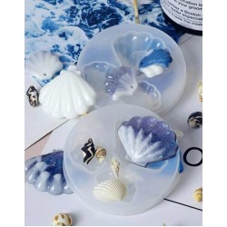 Seashell silicone mold 3 shells 