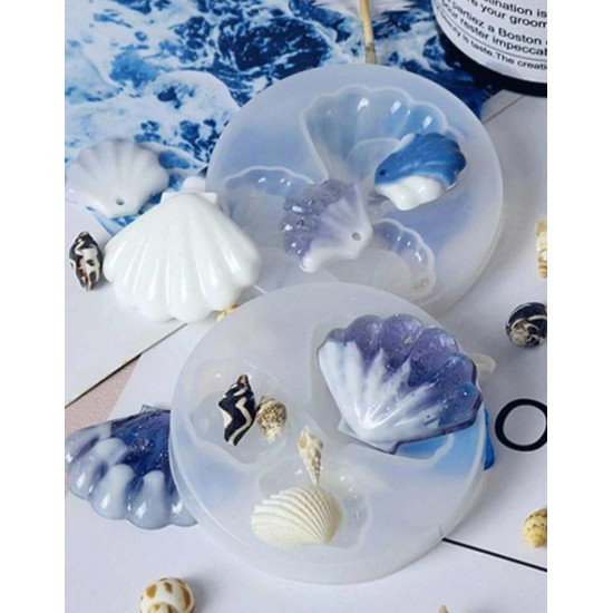 Seashell silicone mold 3 shells 