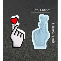 Hand with heart silicone mold 