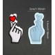 Hand with heart silicone mold 