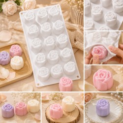 Rose mold with 15 white roses