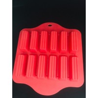 Silicone mold 12 pieces rectangle red