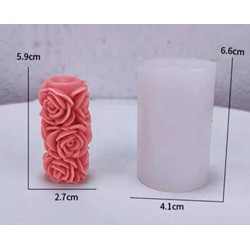  White silicone rose candle