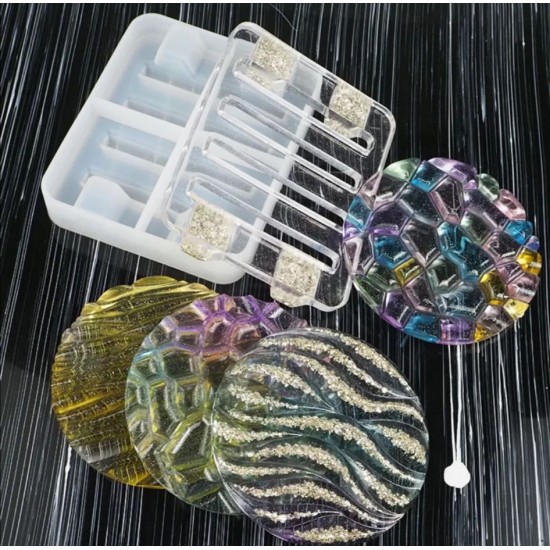 Diamond coaster set 3 pieces and stand