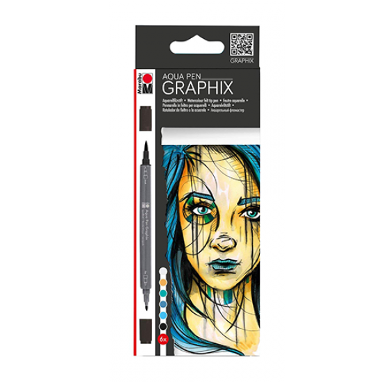 Marabu-Creative Graphix Aqua Pen Metropolitan 6pc Set