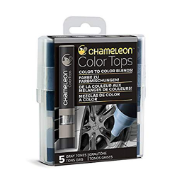 Chameleon Art Products Color Tops, Gray Tones 5-Pen Set