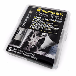 Chameleon Art Products Color Tops, Gray Tones 5-Pen Set