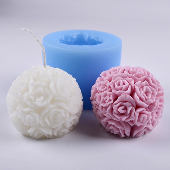 silicon flower candle mold ball