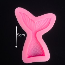 Pink mermaid tail/fish silicone mold 9cm