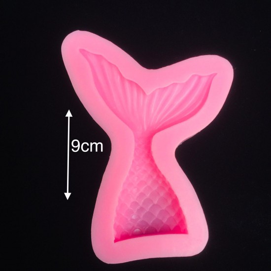 Pink mermaid tail/fish silicone mold 9cm